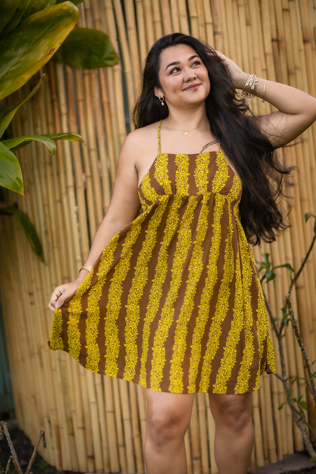 Hokulani Dress-Liko Lehua (Yellow)