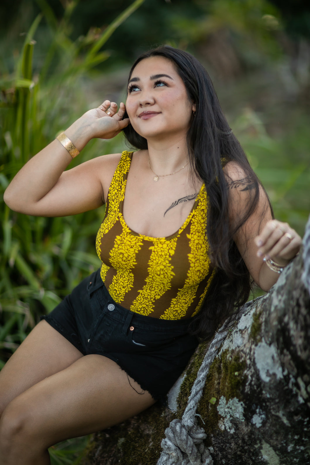 Kailani Bodysuit-Liko Lehua (Yellow)