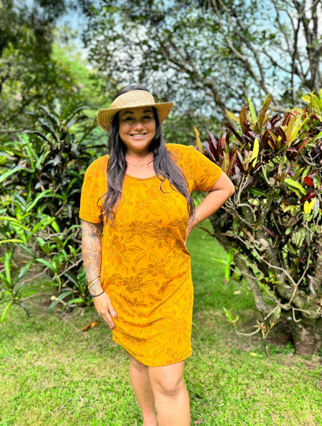 Ki'ilani Dress-Gardenia (Mustard)