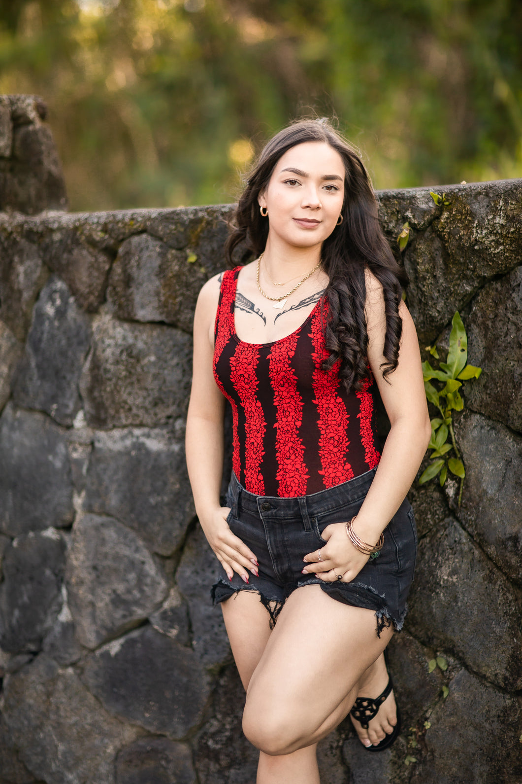 Kailani Bodysuit-Liko Lehua (Red)