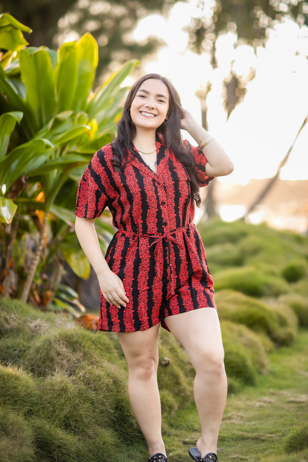 Haunani Romper-Liko Lehua (Red)