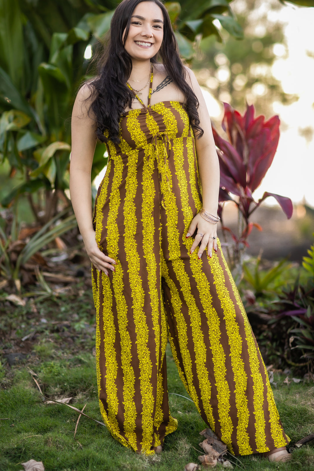 Makana Jumpsuit-Liko Lehua (Yellow)