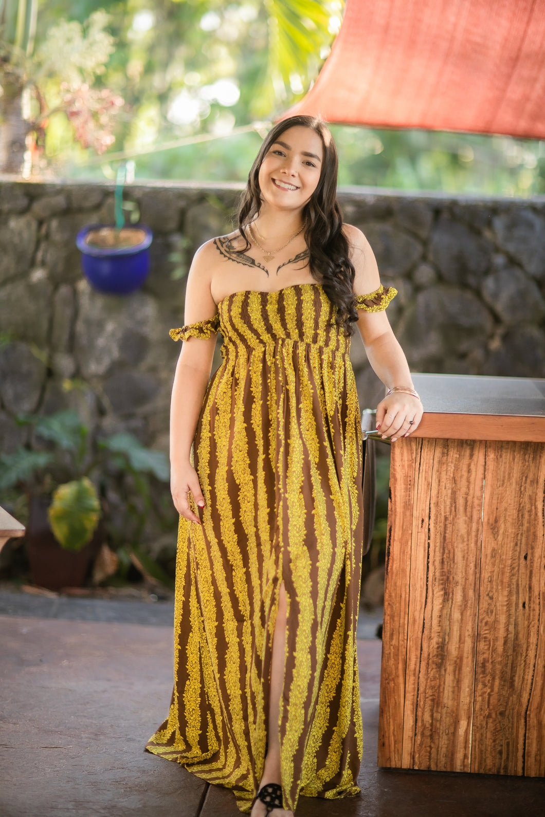 Kalena Dress-Liko Lehua (Yellow)