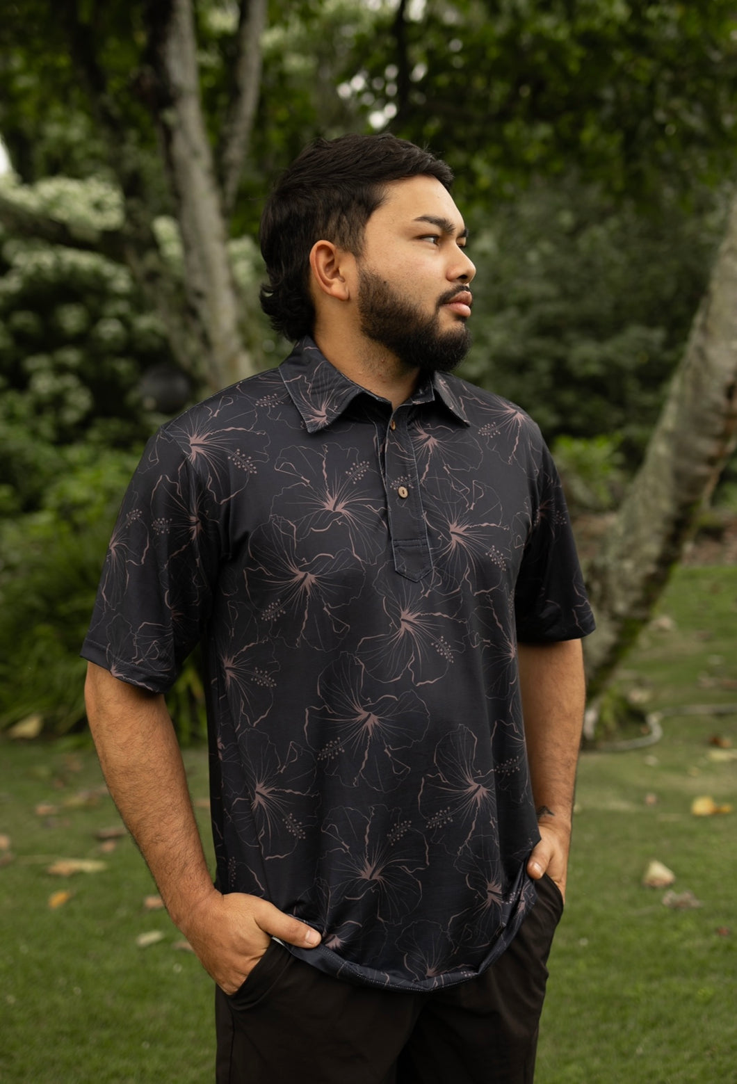 Aloha Golf Shirt-Hibiscus