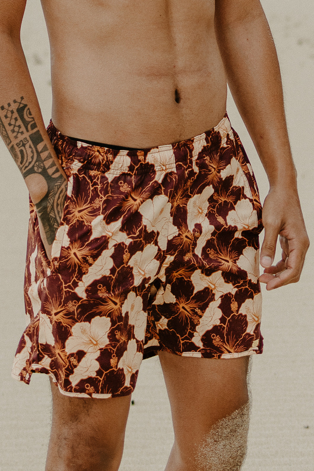 Koko Men's Swim Shorts - Hibiscus